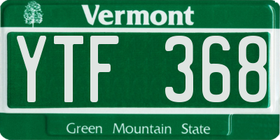 VT license plate YTF368