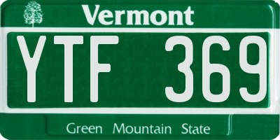 VT license plate YTF369