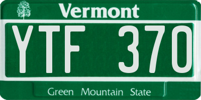 VT license plate YTF370