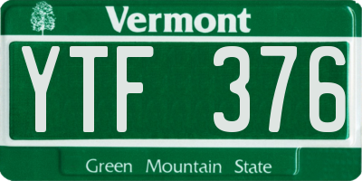 VT license plate YTF376
