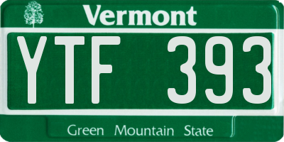 VT license plate YTF393