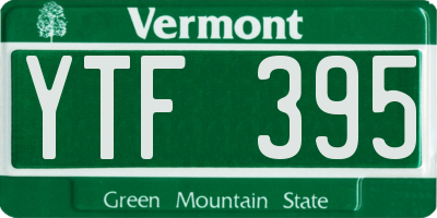VT license plate YTF395