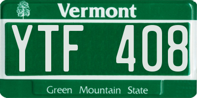 VT license plate YTF408
