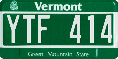 VT license plate YTF414