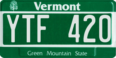 VT license plate YTF420