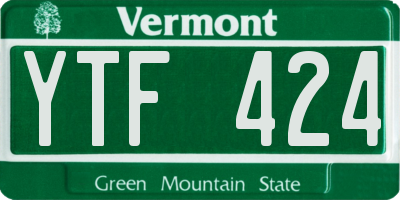 VT license plate YTF424