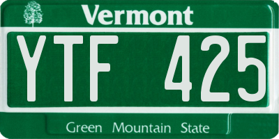 VT license plate YTF425
