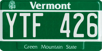 VT license plate YTF426