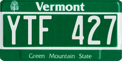 VT license plate YTF427