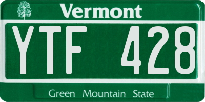 VT license plate YTF428