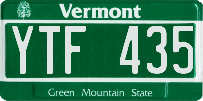 VT license plate YTF435