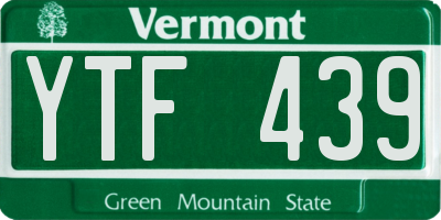 VT license plate YTF439
