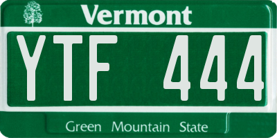 VT license plate YTF444