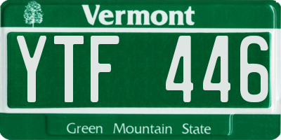 VT license plate YTF446