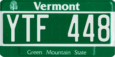 VT license plate YTF448