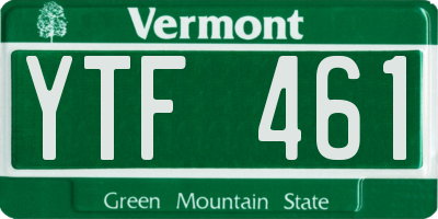VT license plate YTF461