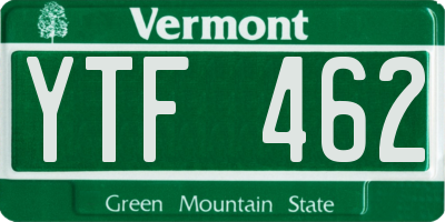 VT license plate YTF462