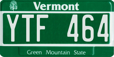 VT license plate YTF464