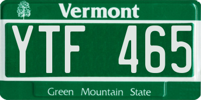 VT license plate YTF465