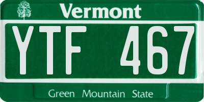 VT license plate YTF467