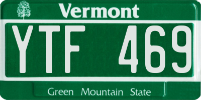 VT license plate YTF469