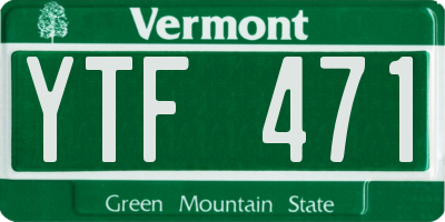 VT license plate YTF471