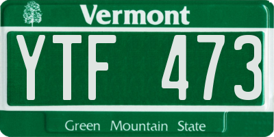 VT license plate YTF473