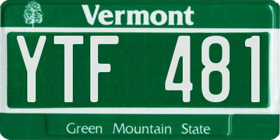 VT license plate YTF481