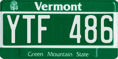 VT license plate YTF486