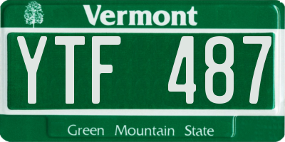 VT license plate YTF487