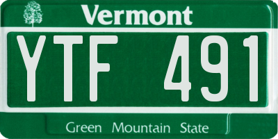 VT license plate YTF491