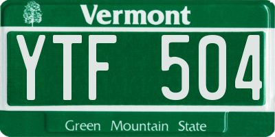 VT license plate YTF504