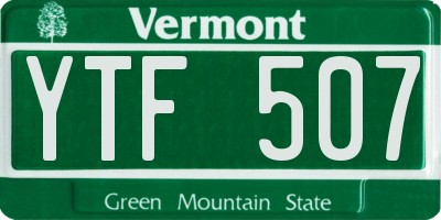 VT license plate YTF507