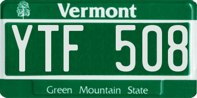 VT license plate YTF508