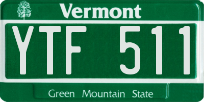 VT license plate YTF511