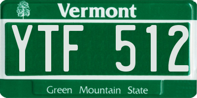 VT license plate YTF512