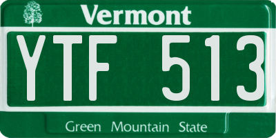 VT license plate YTF513