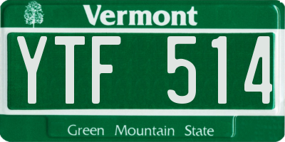 VT license plate YTF514