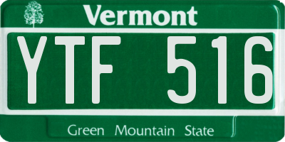 VT license plate YTF516