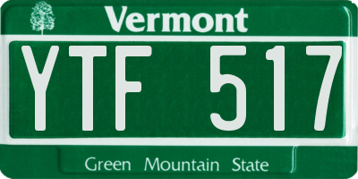 VT license plate YTF517