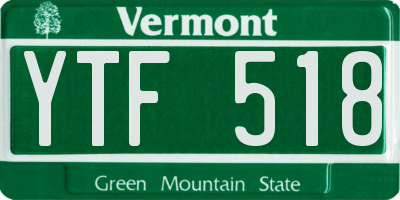 VT license plate YTF518