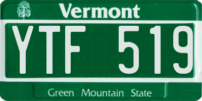 VT license plate YTF519