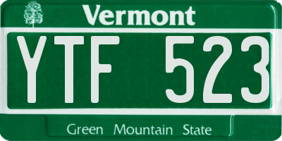 VT license plate YTF523