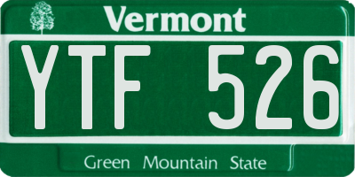 VT license plate YTF526