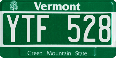 VT license plate YTF528