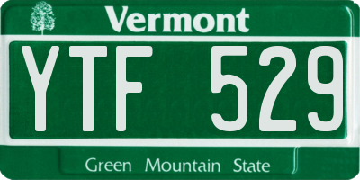 VT license plate YTF529