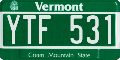 VT license plate YTF531
