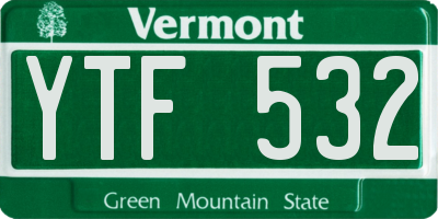 VT license plate YTF532