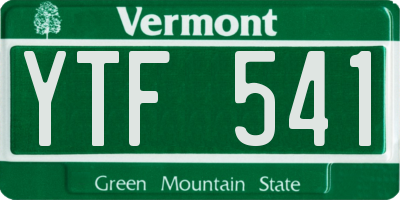 VT license plate YTF541