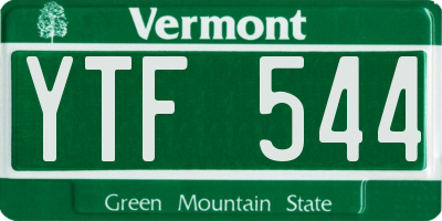 VT license plate YTF544